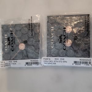 Coach stud circle earrings with matching necklace
